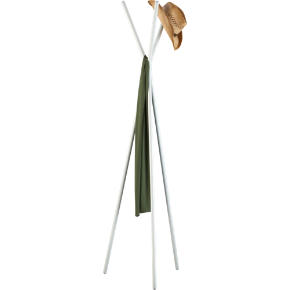3 prong white coat rack