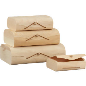birch storage boxes set of four