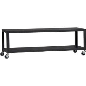 go-cart carbon grey two-shelf table-media cart