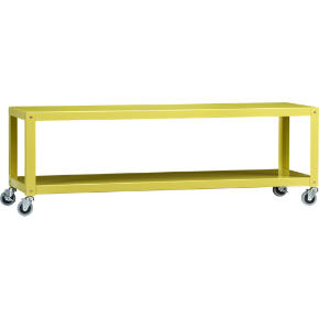 go-cart chartreuse two-shelf table-media cart