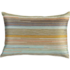 multi-colored embroidered 18x12 pillow