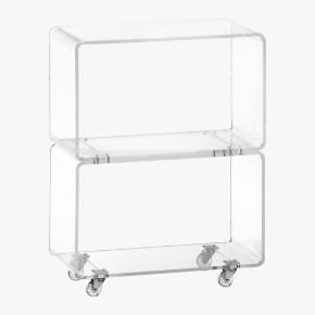 peekaboo clear rolling two shelf