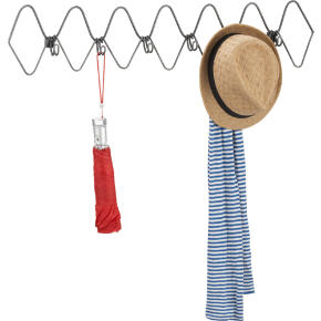 6 hook gauge metal coat rack