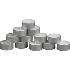 aluminum-cupped tealight candles set of 12