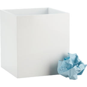 white wastecan