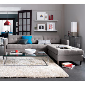 dual pebble tufted sectional