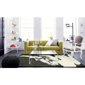 club moss sofa with piping