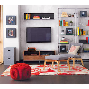 botanical burnt orange rug