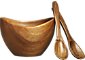 3-Piece Acacia 10" Salad Bowl and Acacia 12" Salad Servers Set