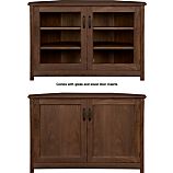 Ainsworth Walnut 46" Corner Media Stand with Wood/Glass Doors