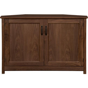 Ainsworth Walnut 46 Corner Media Console with Wood Doors