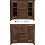 Ainsworth Walnut Two-Door Entryway Cabinet with Wood/Glass Door