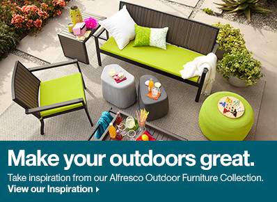 Alfresco Grey Sofa with Sunbrella® Apple Cushion