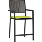 Alfresco Grey Barstool with Cushion. (24" seat);