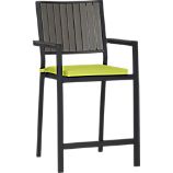 Alfresco Grey Barstool with Sunbrella® Apple Cushion