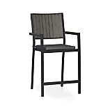 Alfresco Grey Barstool with Sunbrella® Charcoal Cushion