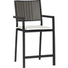 Alfresco Grey Barstool with Cushion. (24" seat);