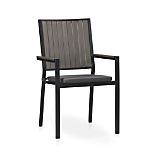 Alfresco Grey Dining Chair with Sunbrella® Charcoal Cushion