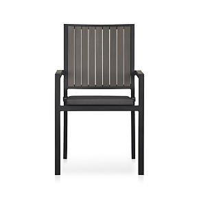 Alfresco Grey Dining Chair with Sunbrella® Charcoal Cushion