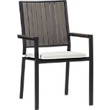 Alfresco Grey Dining Chair with Sunbrella® White Sand Cushion