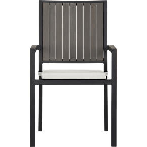 Alfresco Grey Dining Chair with Sunbrella® White Sand Cushion
