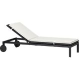 Alfresco Grey Chaise Lounge with Sunbrella® White Sand Cushion