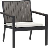 Alfresco Grey Lounge Chair with Sunbrella® White Sand Cushion