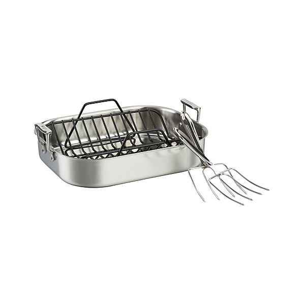 AllClad ® Stainless Roaster Set Crate and Barrel