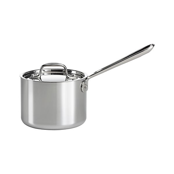 AllClad ® Stainless 2 qt. Saucepan with Lid Crate and Barrel