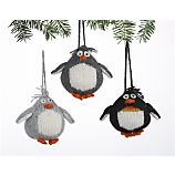Set of 3 Alpaca Chubby Penguin Ornaments