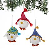 Set of 3 Alpaca Snowy Owl Ornaments