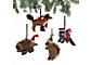 Set of 4 Alpaca Woodland Creature Ornaments