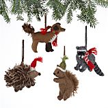 Set of 4 Alpaca Woodland Creature Ornaments