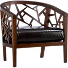 Ankara Chair with Leather Seat Cushion.