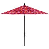 9' Round Marimekko Appelsiini Caliente Umbrella with Black Frame