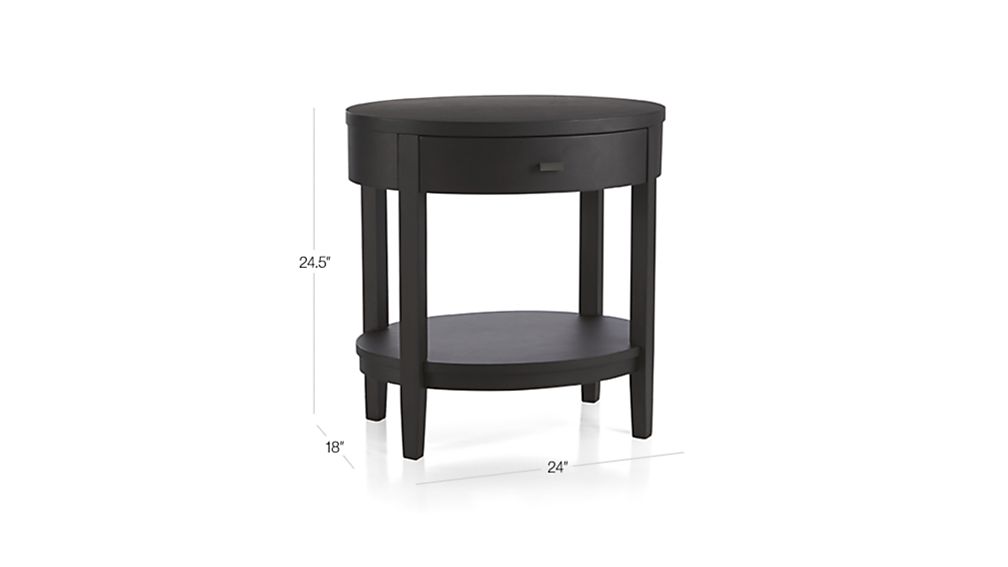 Arch Charcoal Oval Nightstand Crate and Barrel