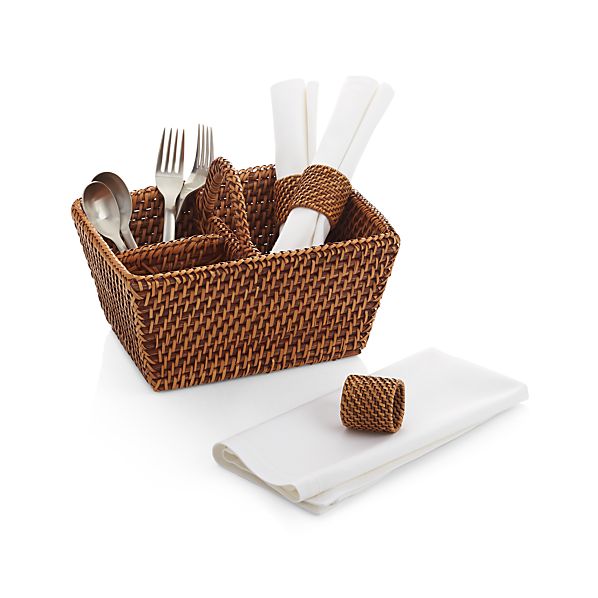 Artesia Rattan Flatware Caddy