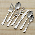 Ascot 22-Piece Flatware Set: four 5-piece place settings, serving fork and serving spoon.