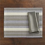 Atherton Placemat and Sateen Silver Napkin