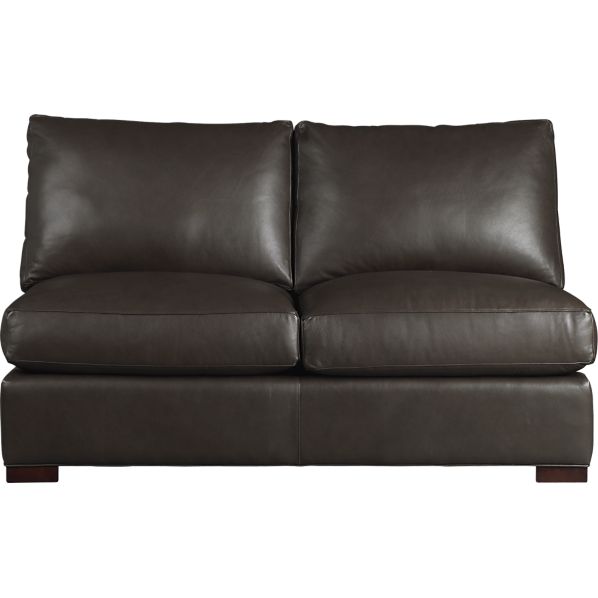 Axis II Leather Armless Full Sleeper Sofa Espresso Crate and Barrel