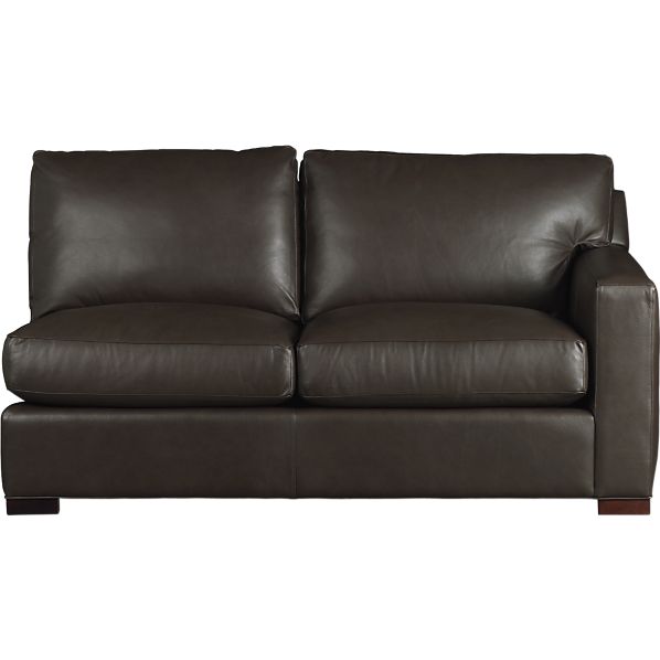 Axis Leather Sectional Right Arm Full Sleeper in Sofas | Crate and ...