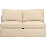 Axis Slipcovered Armless Sectional Full Sleeper Sofa