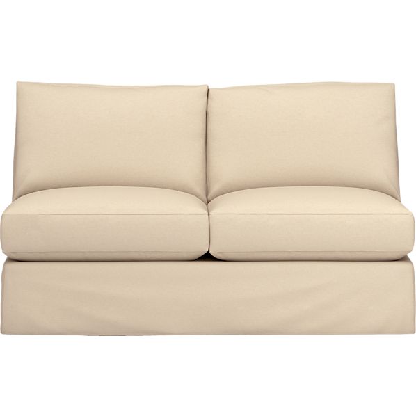 Axis Slipcovered Armless Sectional Loveseat in Sofas | Crate and ...