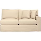 Axis Slipcovered Right Arm Sectional Full Sleeper Sofa