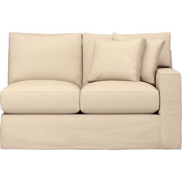 Axis Slipcovered Right Arm Sectional Loveseat in Sofas | Crate and ...