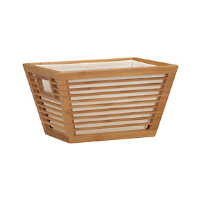 Small Bamboo Storage Tote with Liner