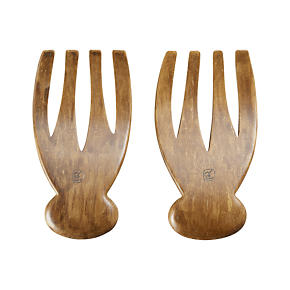 Set of 2 Bamboo Salad Hands