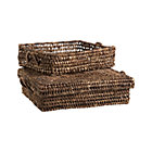 Set of two Barika Low Storage Totes: 16.5"Wx20.5"Dx5.5"H small, 20"Wx23"Dx7"H large.