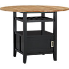 Belmont Black High Dining Table (48"Wx25"Dx36"H with leaves down);