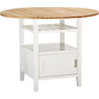 Belmont White High Dining Table (48"Wx25"Dx36"H with leaves down);